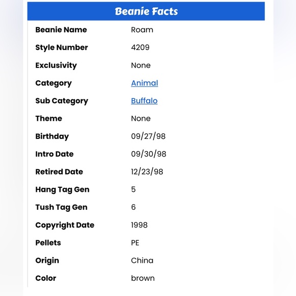 ✨ The Beanie Babies Collection®
© Ty Inc.
Oakbrook, IL. U.S.A.
✨#ROAM - Picture 13 of 13